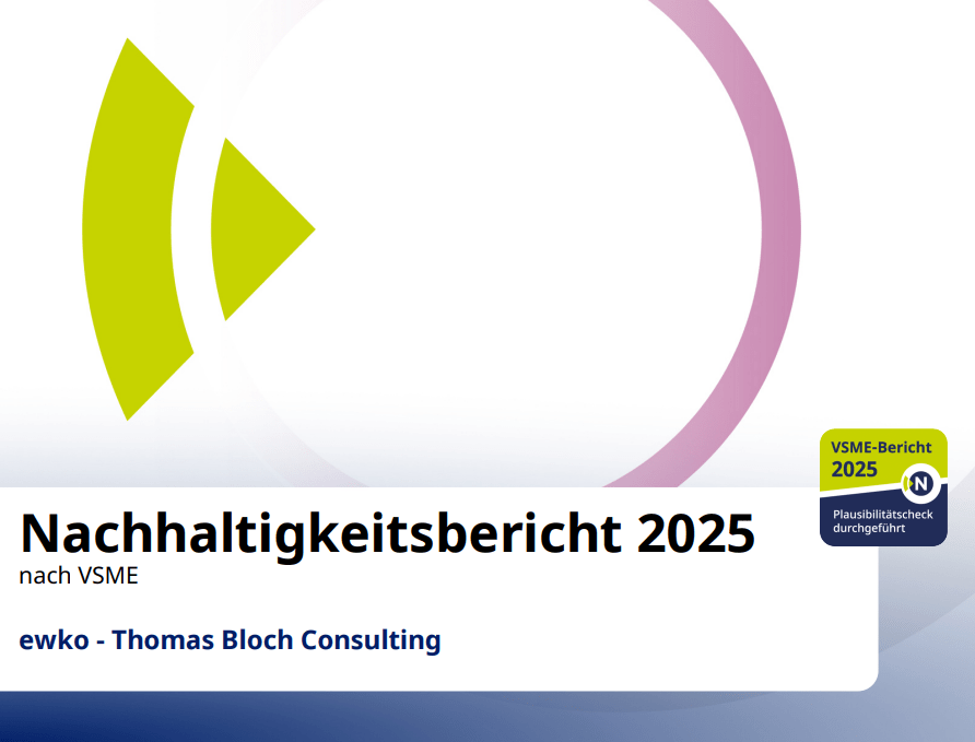 Deckblatt des VSME-Berichts 2025 von ewko.
